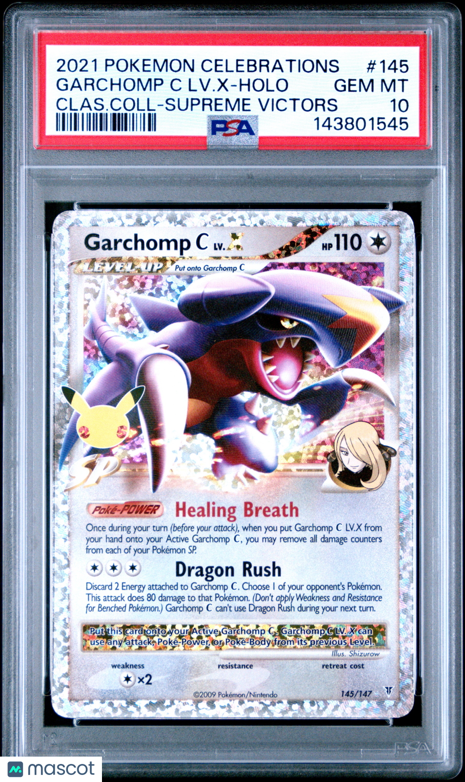 GARCHOMP C LV. X 2021 Pokemon Celebrations Clas.Coll Supreme Victors PSA 10 #145