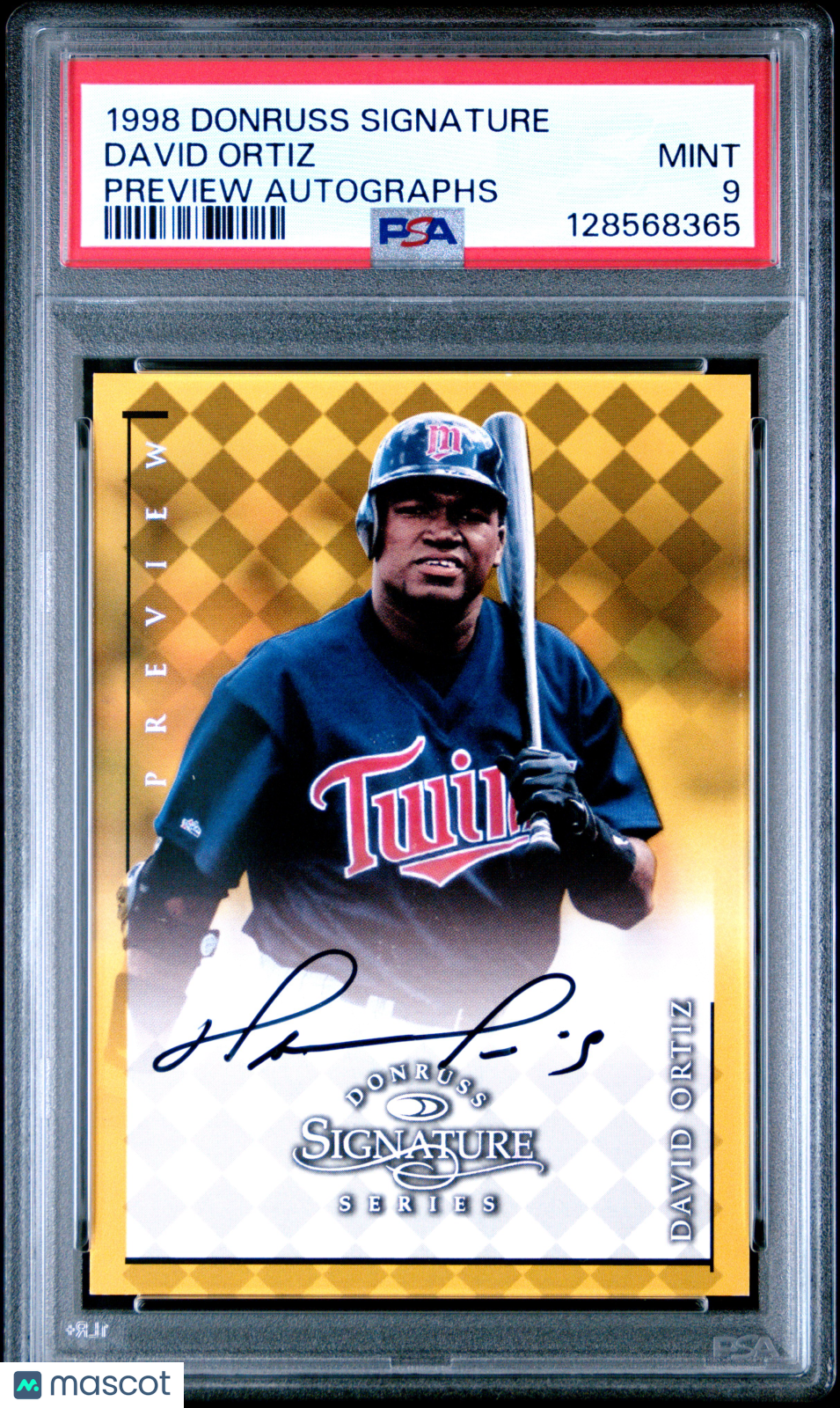 DAVID ORTIZ 1998 Donruss Signature Preview Auto PSA 9 Twins