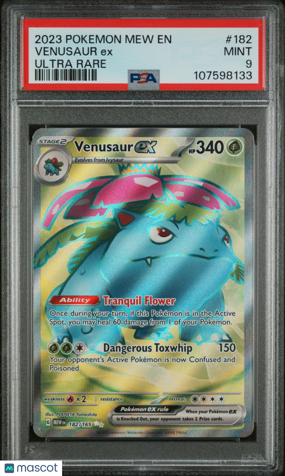 VENUSAUR EX 2023 Pokemon Mew 151 #182/165 Ultra Rare PSA 9 Mint