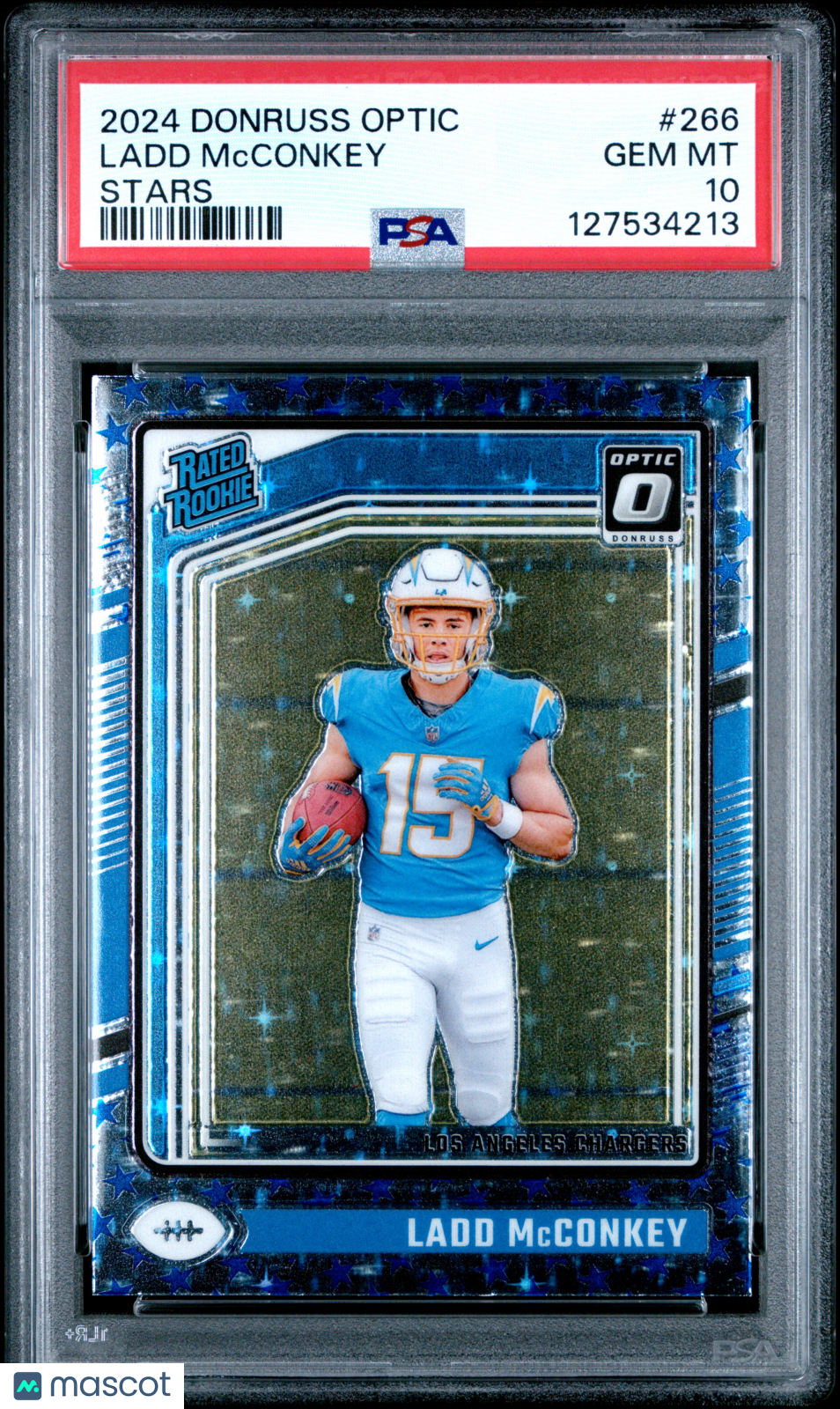 LADD MCCONKEY 2024 Donruss Optic Rated Rookie Stars Prizm #266 PSA 10 Chargers