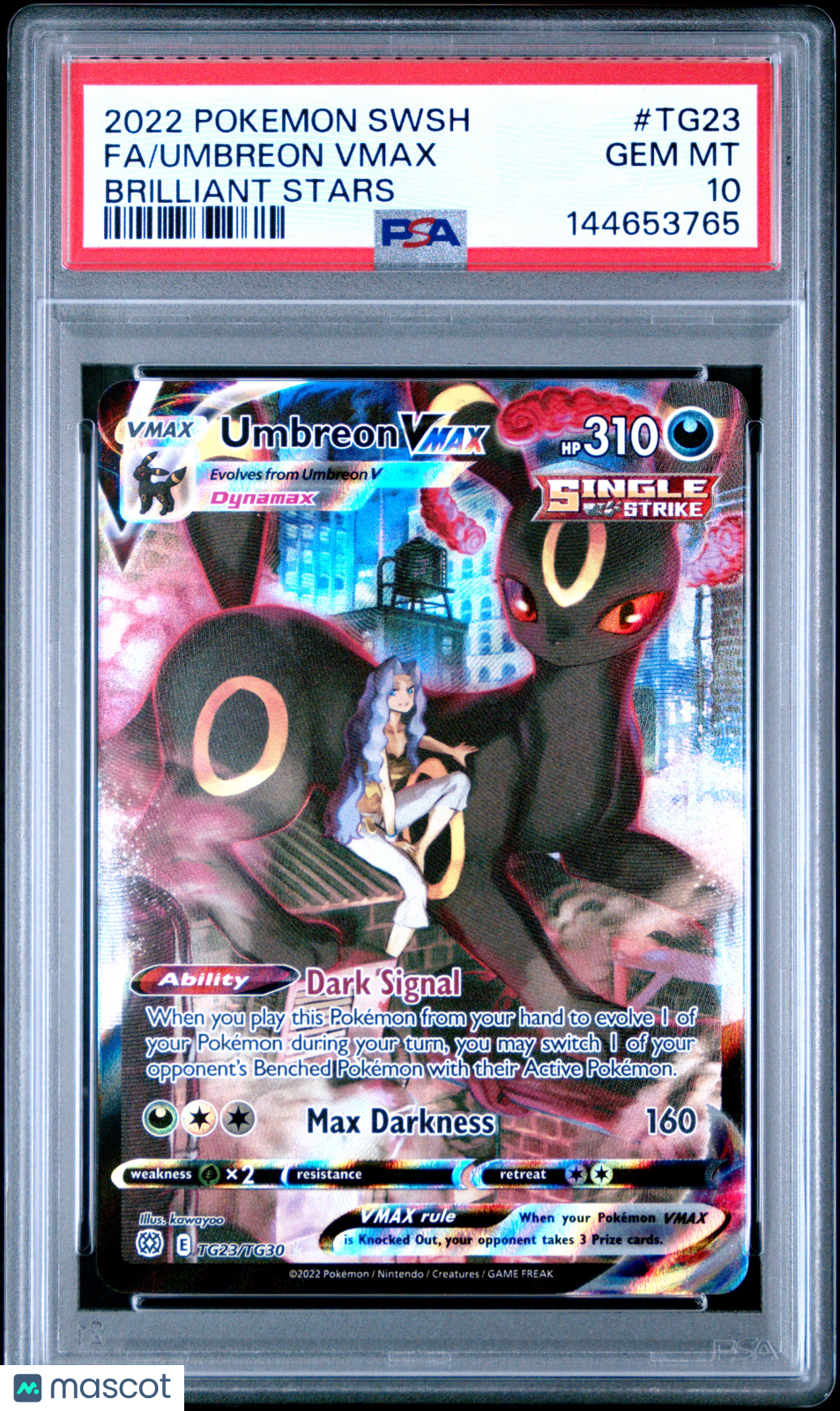 UMBREON VMAX Pokemon Sword & Shield Brilliant Stars Trainer Gallery #TG23 PSA 10