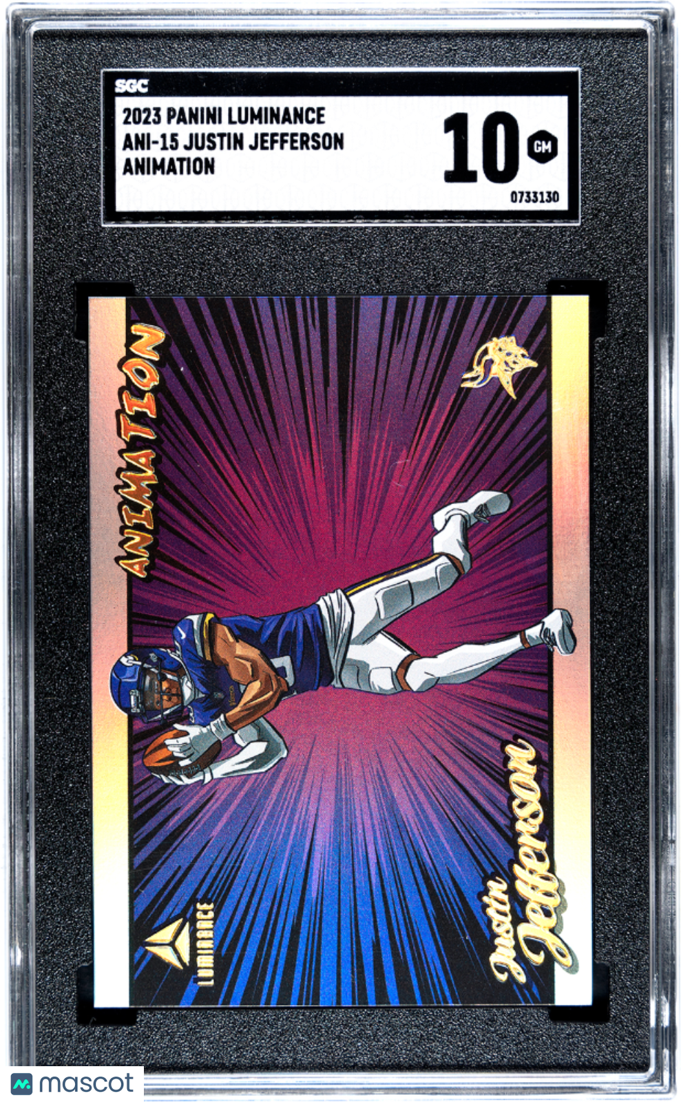 JUSTIN JEFFERSON 2023 Panini Luminance Animation Case Hit SSP SGC 10 Vikings