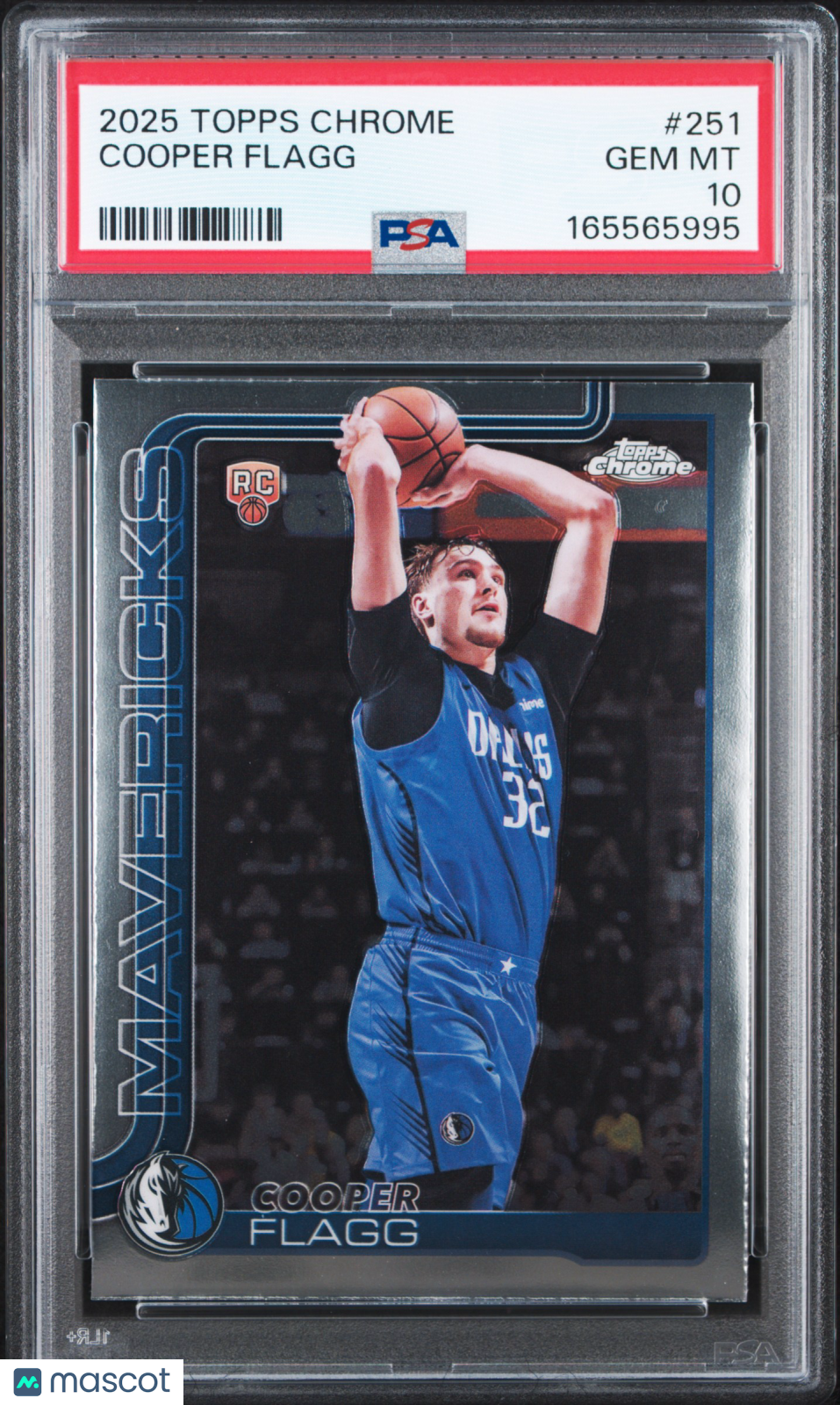 COOPER FLAGG 2025-26 Topps Chrome Rookie Card #251 PSA 10 Mavericks