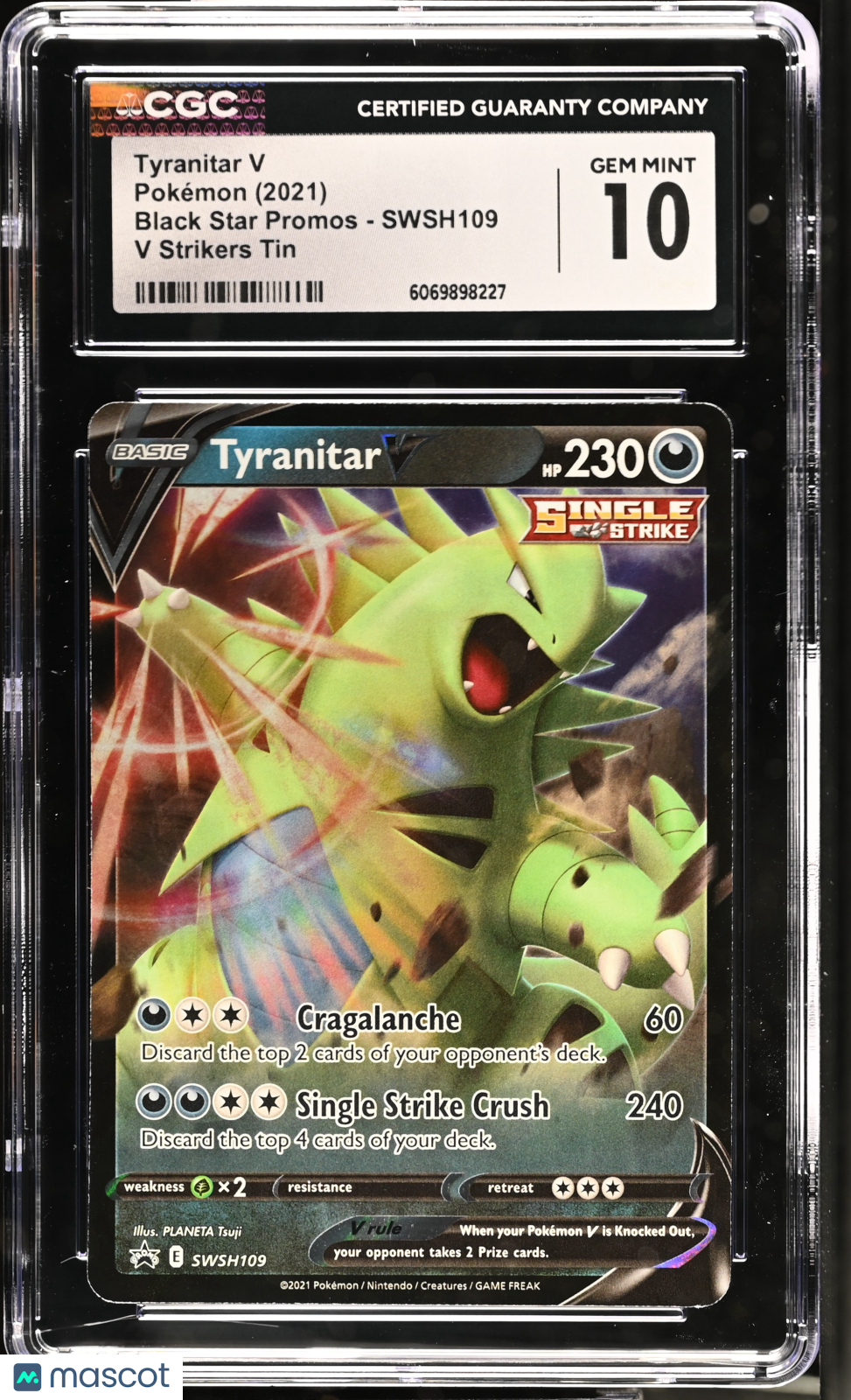 TYRANITAR V 2021 Pokemon V Strikers Tin Black Star Promos #SWSH109 CGC 10