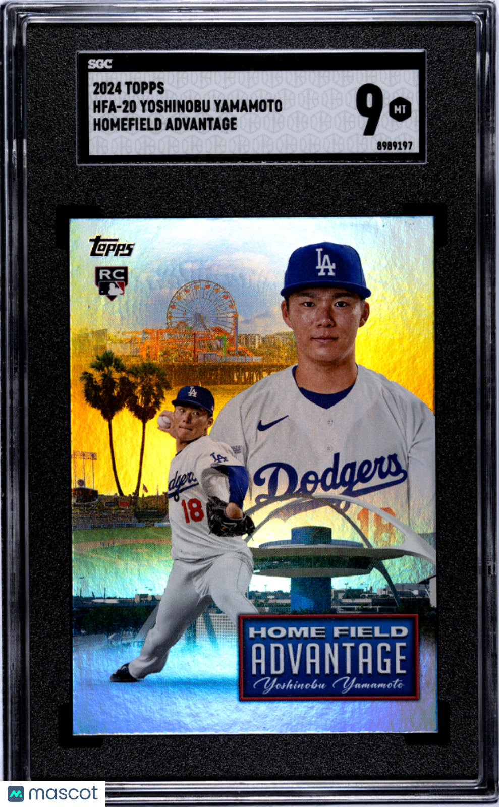 YOSHINOBU YAMAMOTO 2024 Topps Rookie Home Field Advantage #HFA-20 SGC 9 Dodgers