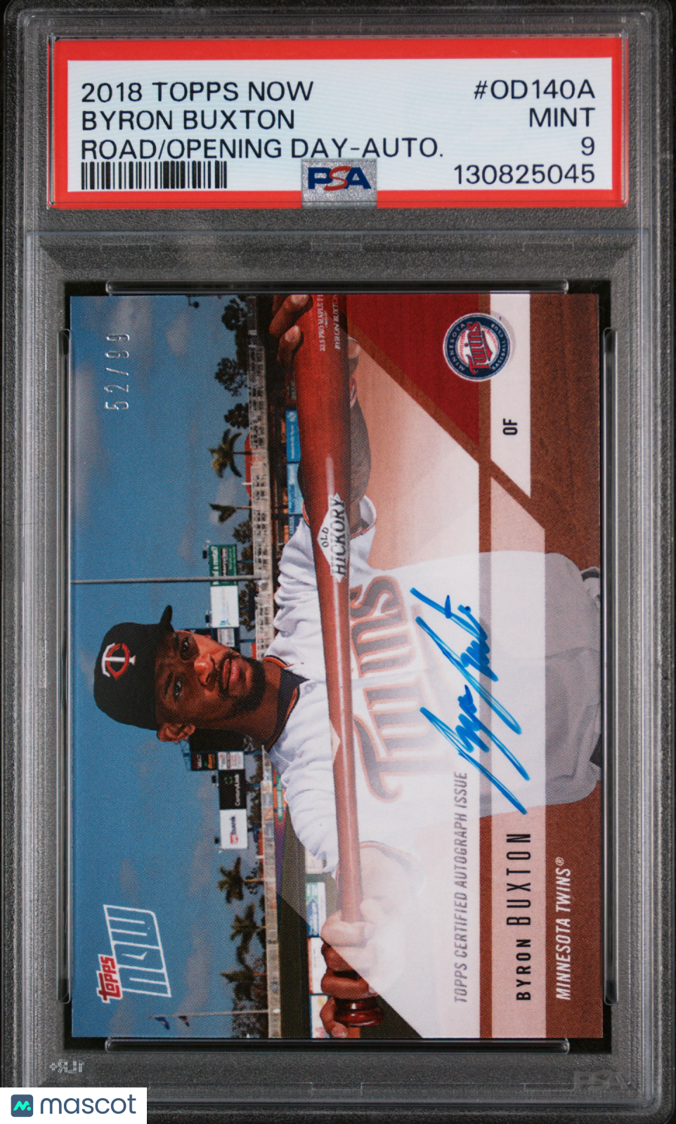 BYRON BUXTON 2018 Topps Now Road To Opening Day Auto /99 #OD140A PSA 9