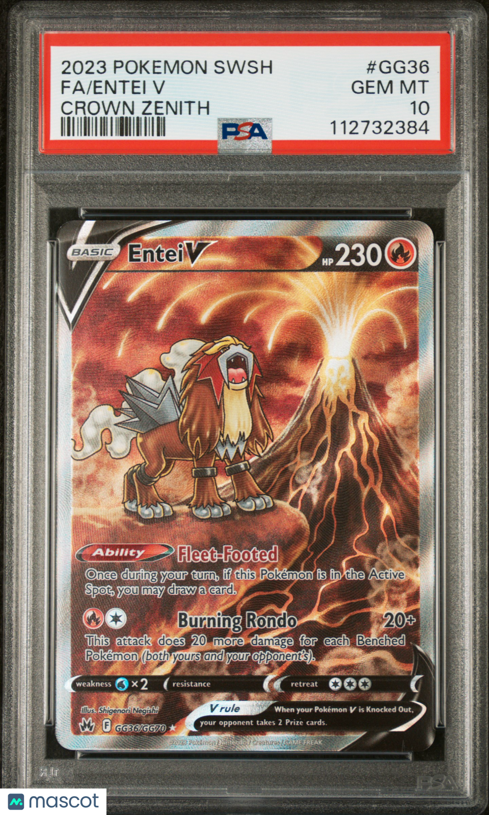 ENTEI V 2023 Pokemon Sword Shield Crown Zenith Galarian Gallery PSA 10 #GG36