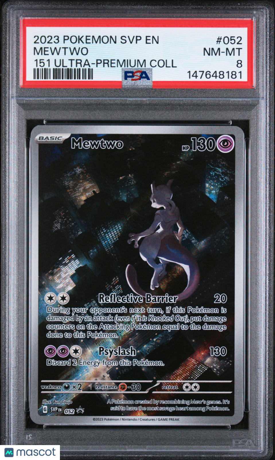 MEWTWO 2023 Pokemon Scarlet Violet Black Star Promo 151 UPC #052 PSA 8
