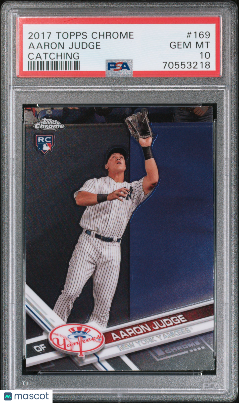 AARON JUDGE 2017 Topps Chrome Rookie Catching #169 PSA 10 Yankees
