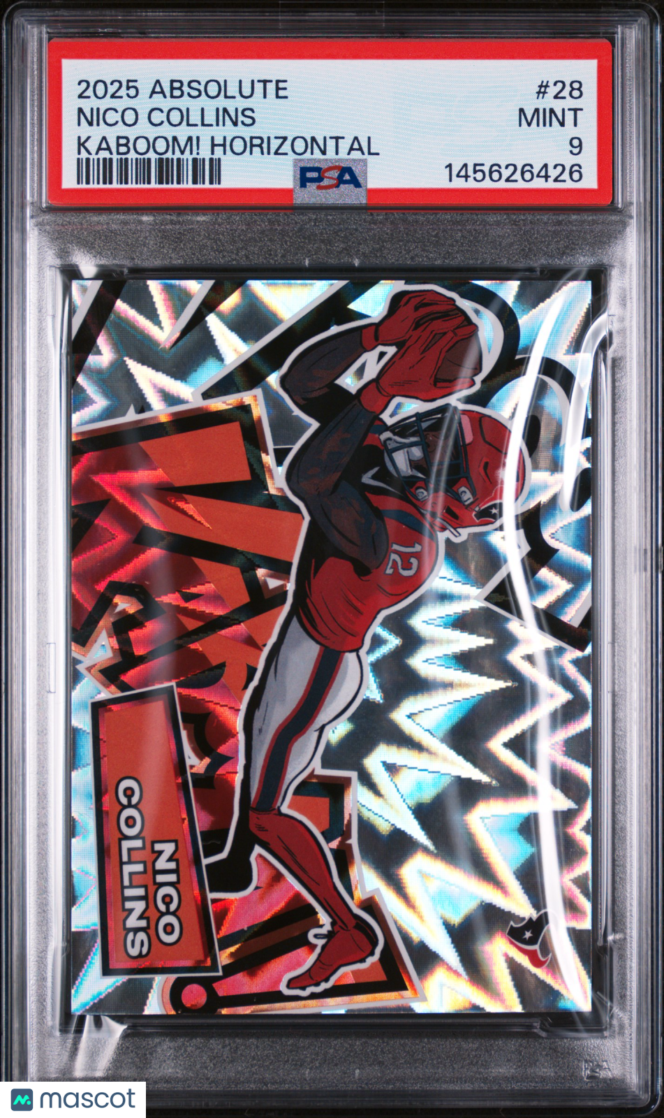 NICO COLLINS 2025 Panini Absolute Kaboom Horizontal Case Hit SSP #28 PSA 9
