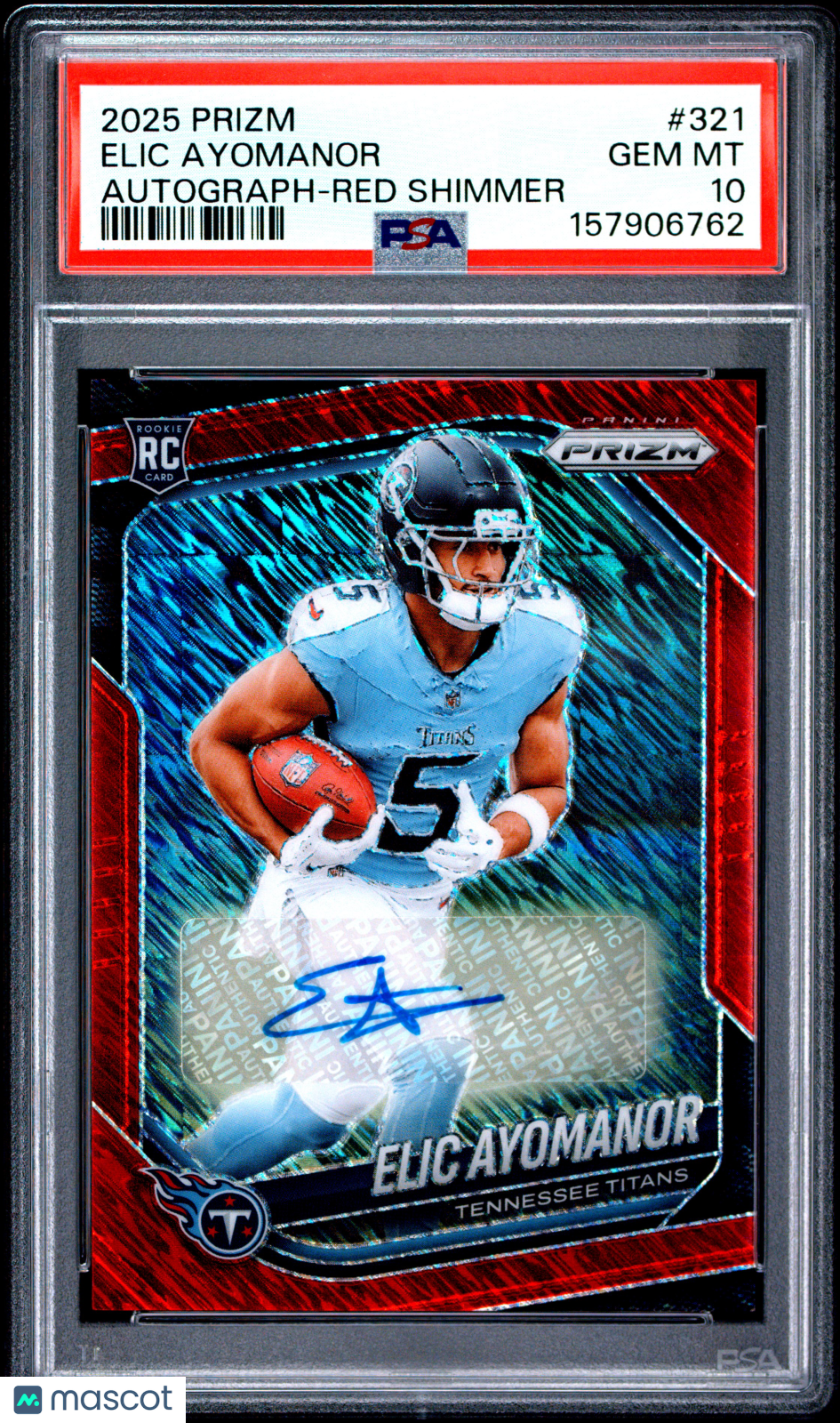 ELIC AYOMANOR 2025 Panini Prizm Rookie Auto FOTL Red Shimmer /35 #321 PSA 10