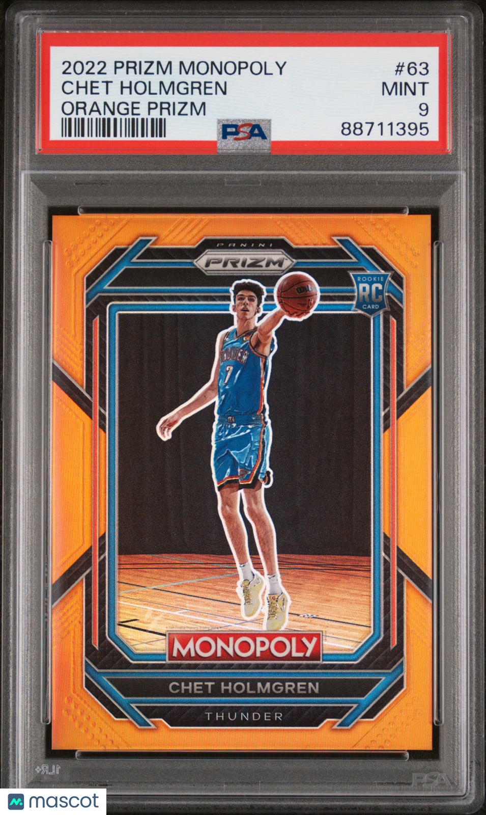 CHET HOLMGREN 2022-23 Panini Prizm Monopoly Rookie Orange /124 #63 PSA 9 Thunder