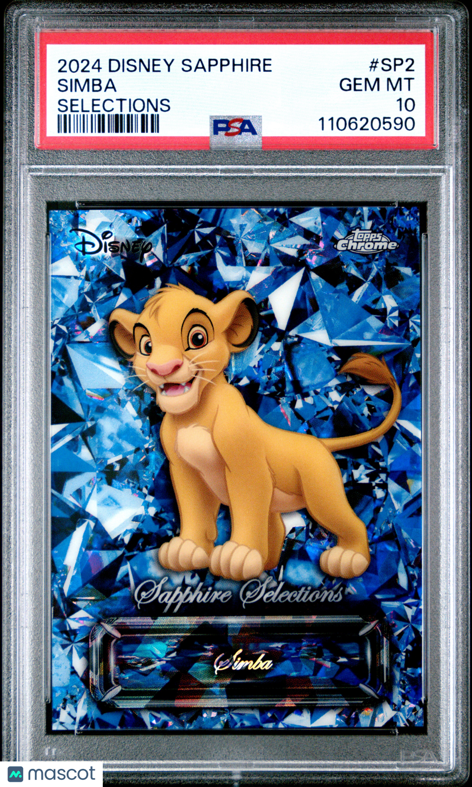 SIMBA 2024 Topps Chrome Disney Sapphire Edition Selections SSP #SP2 PSA 10