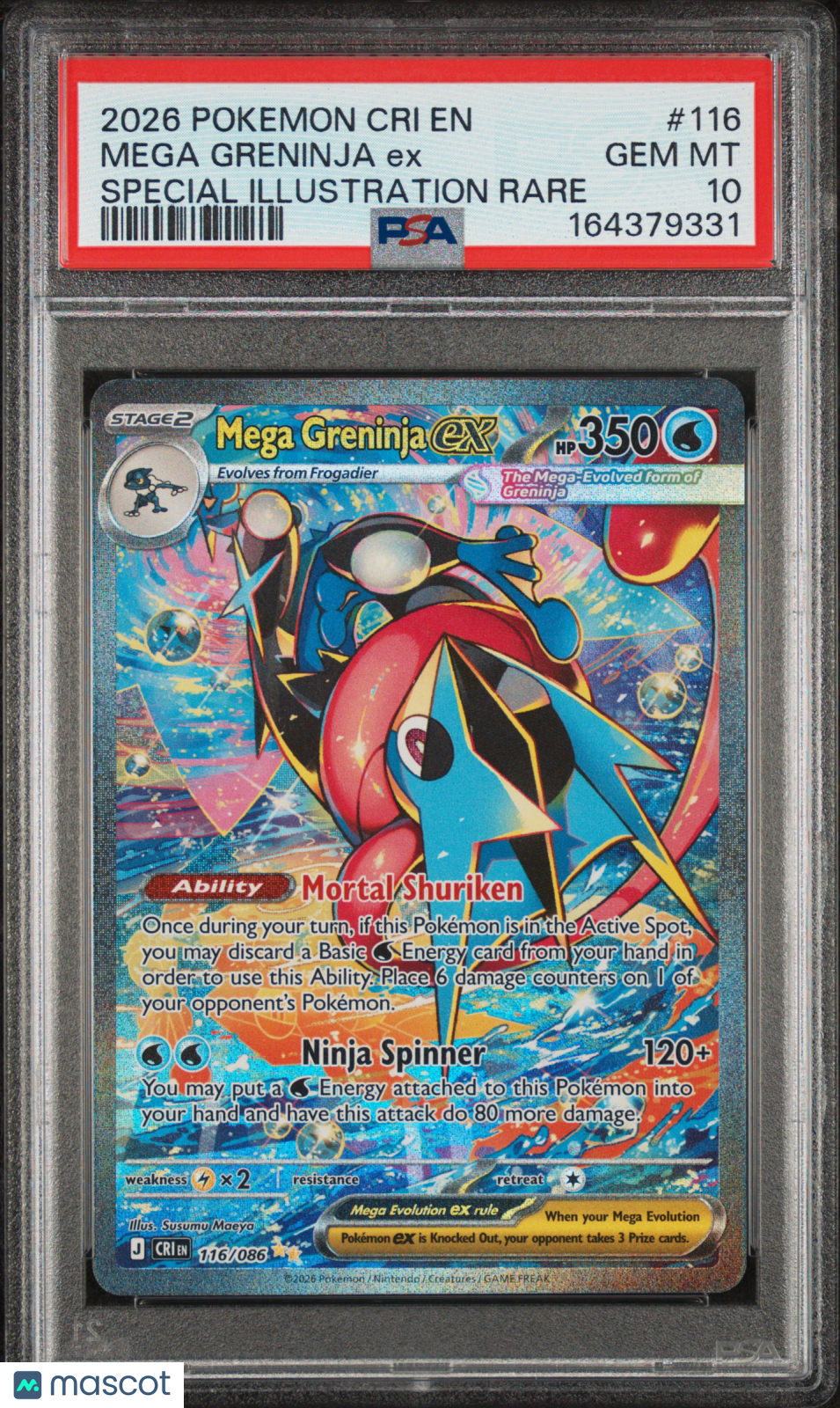MEGA GRENINJA EX 2026 Pokemon Chaos Rising Special Illustration Rare #116 PSA 10