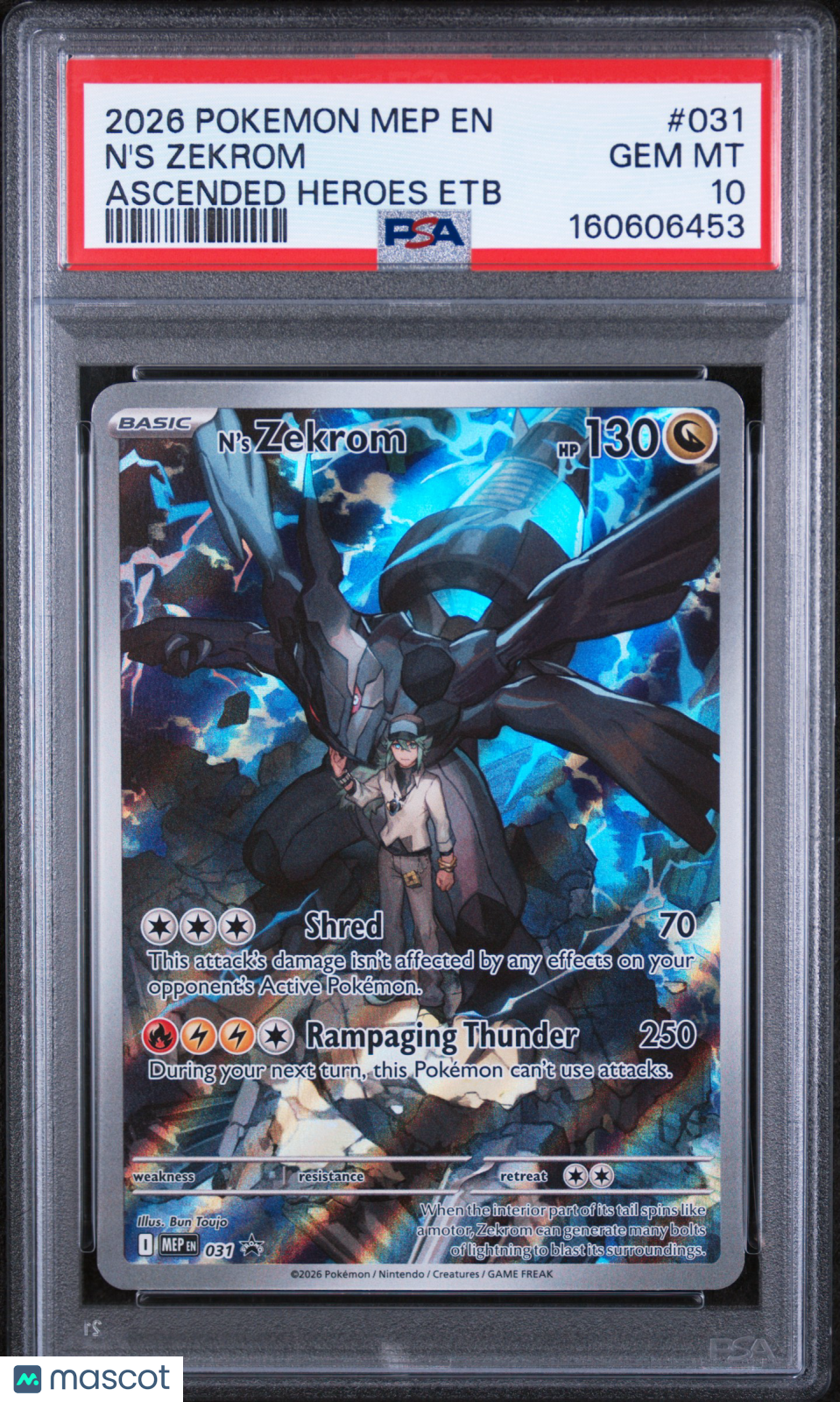 N'S ZEKROM 2026 Pokemon Mega Evolution Black Star Promo #031 PSA 10