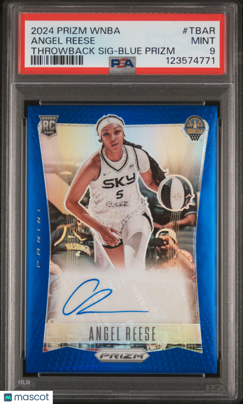 ANGEL REESE 2024 Panini Prizm Throwback Blue Rookie Auto /75 PSA 9 Sky