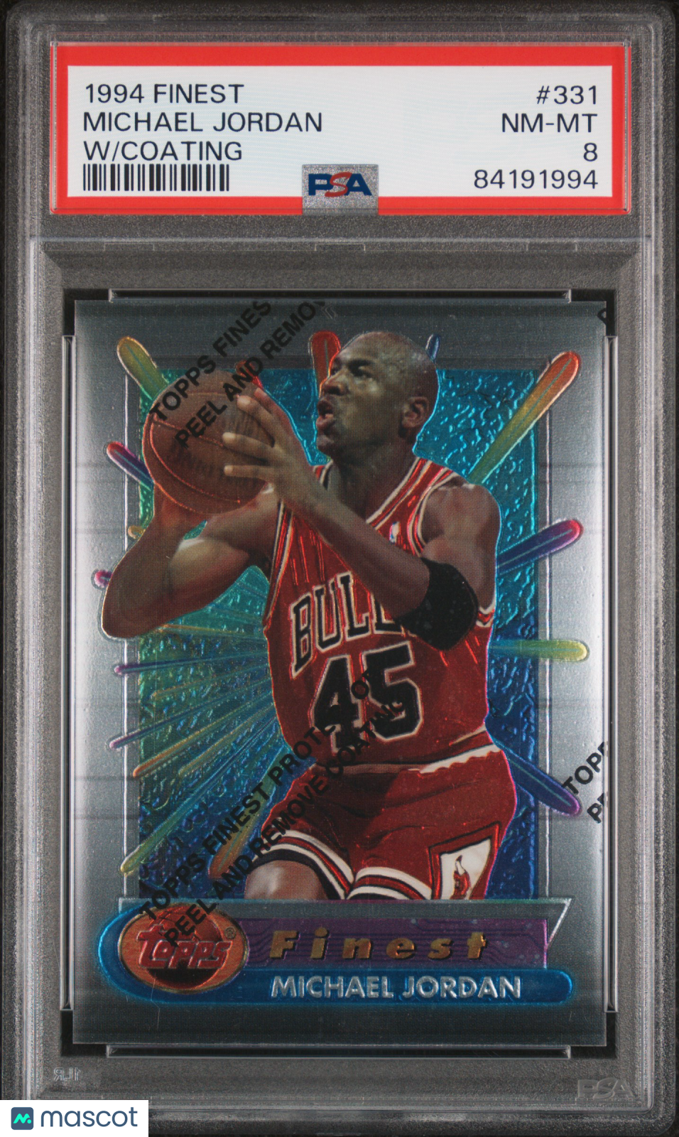 MICHAEL JORDAN 1994-95 Topps Finest With Coating #331 PSA 8 Bulls