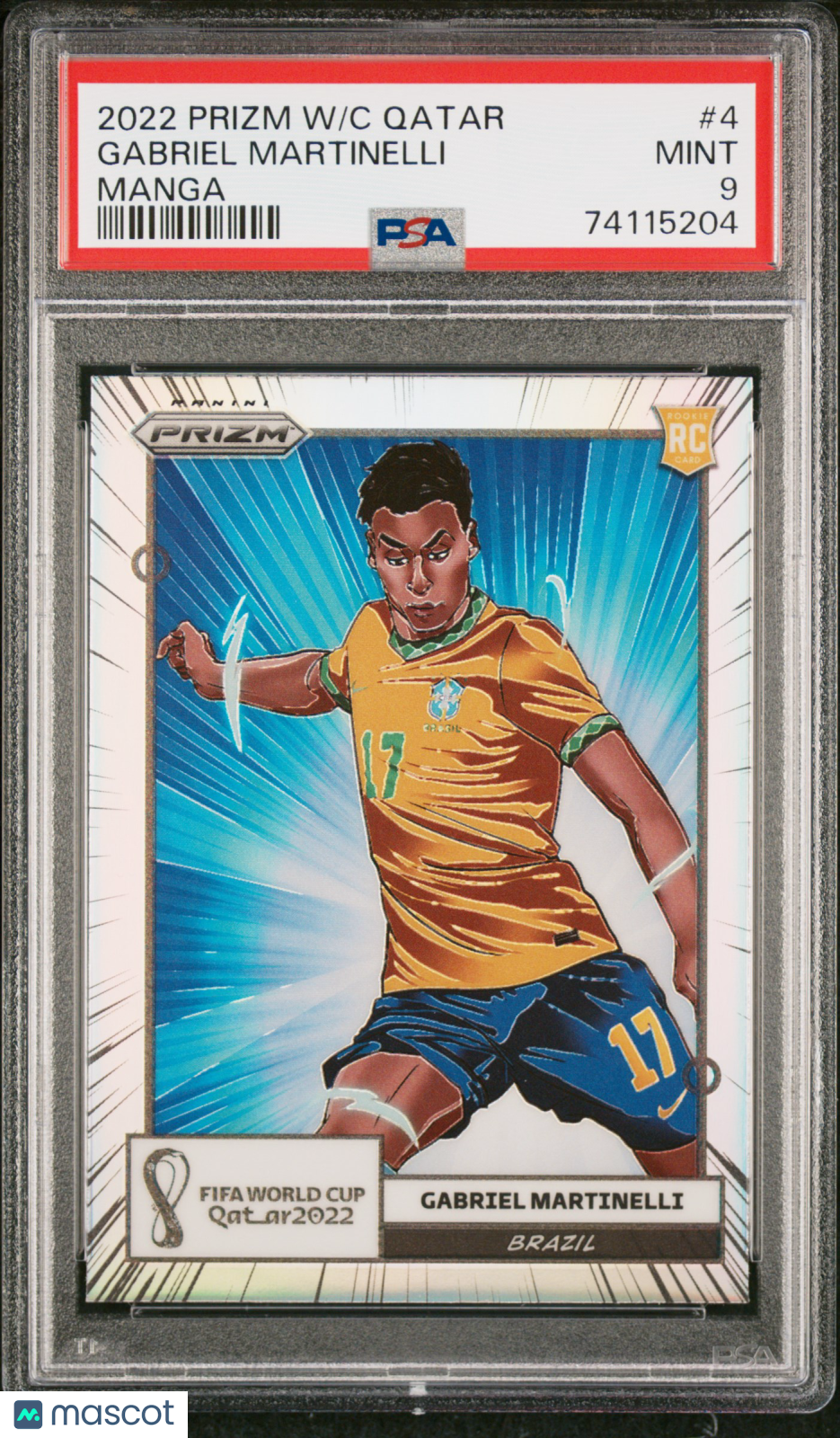 GABRIEL MARTINELLI 2022 Panini Prizm World Cup Qatar Manga Case Hit SSP #4 PSA 9