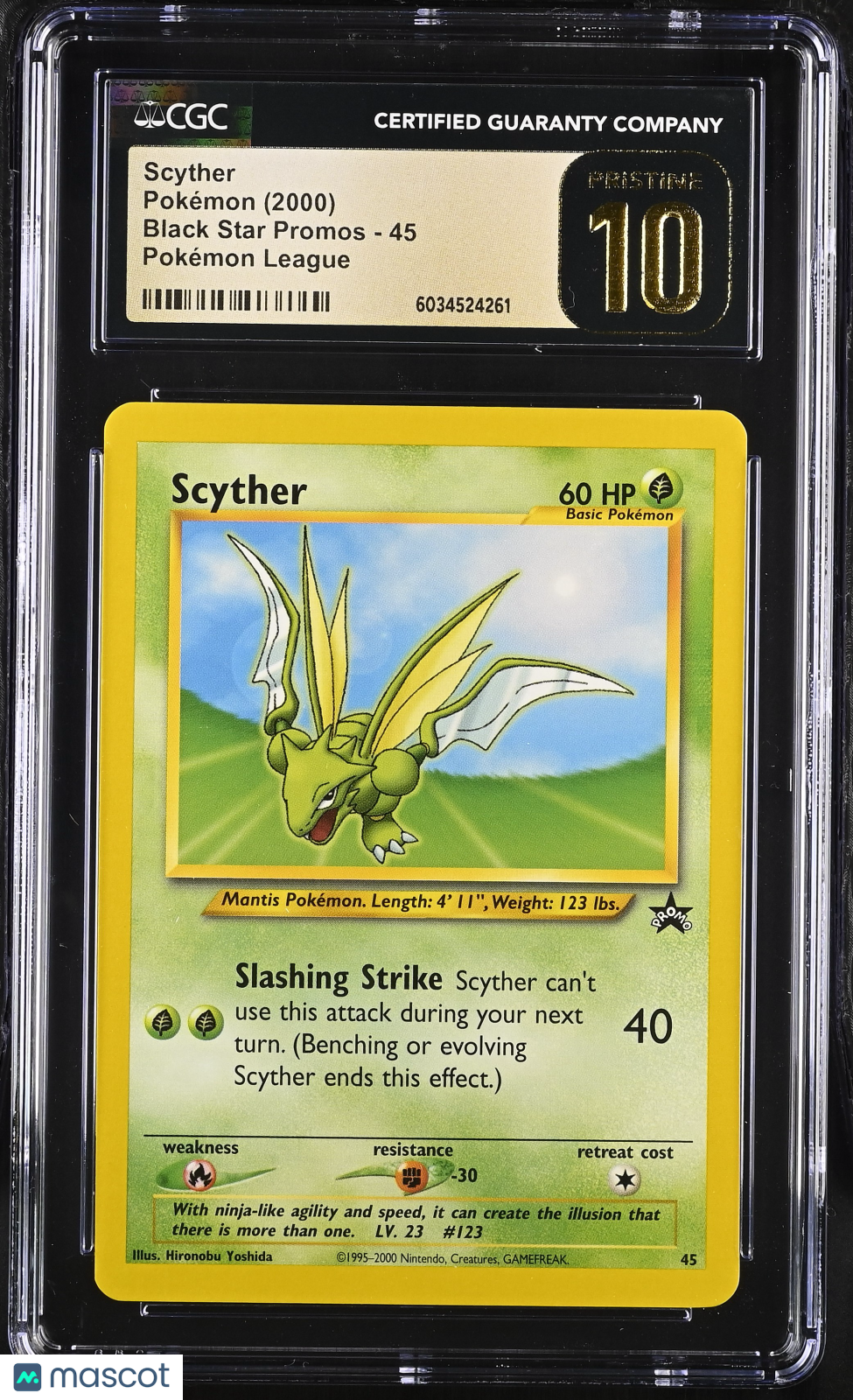 SCYTHER 2000 Pokemon Black Star Promo League #45 CGC 10 PRISTINE