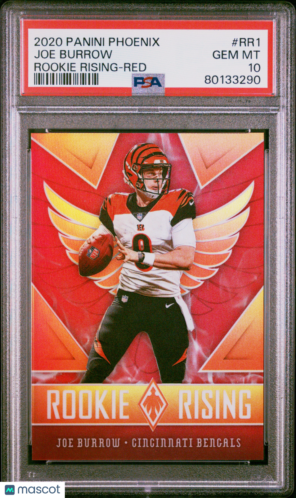 JOE BURROW 2020 Panini Phoenix Rookie Rising Red Prizm /299 #RR1 PSA 10 Bengals