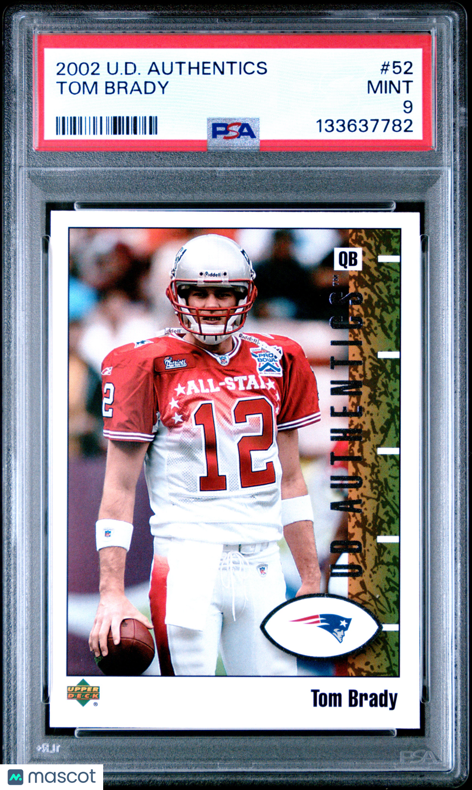 TOM BRADY 2002 Upper Deck U.D. Authentics #52 PSA 9 Patriots