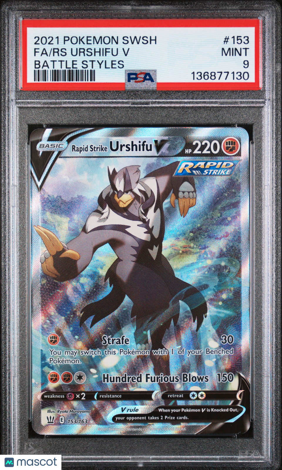 RAPID STRIKE URSHIFU V 2021 Pokemon Sword Shield Battle Styles FA #153 PSA 9