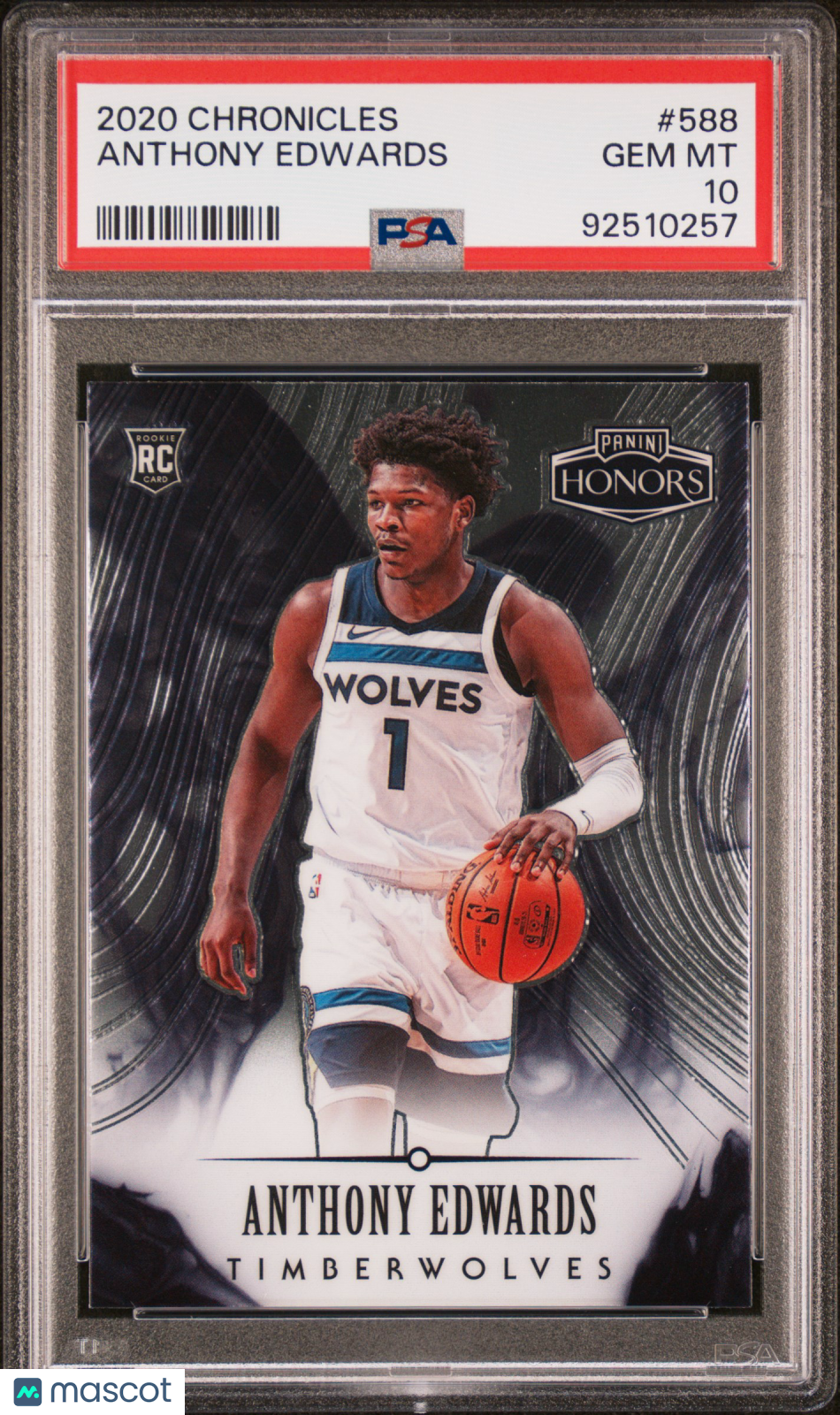 ANTHONY EDWARDS 2020-21 Panini Chronicles Honors Rookie #588 PSA 10 Timberwolves