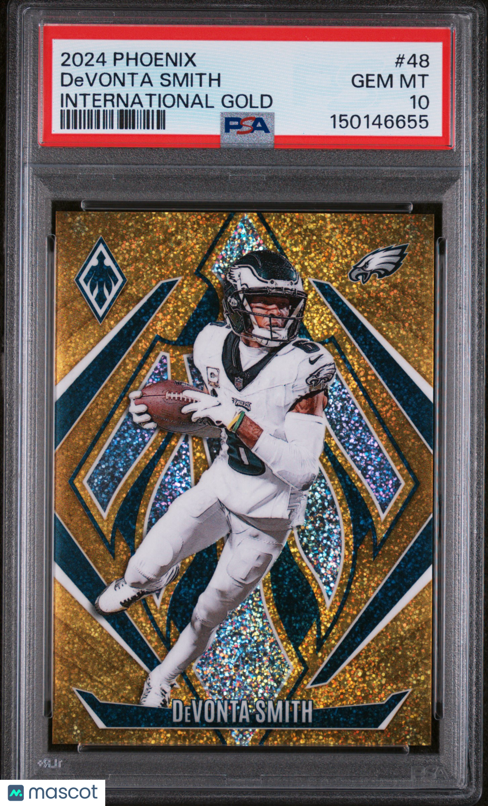 DEVONTA SMITH 2024 Panini Phoenix International Gold Prizm /10 #48 PSA 10 Eagles