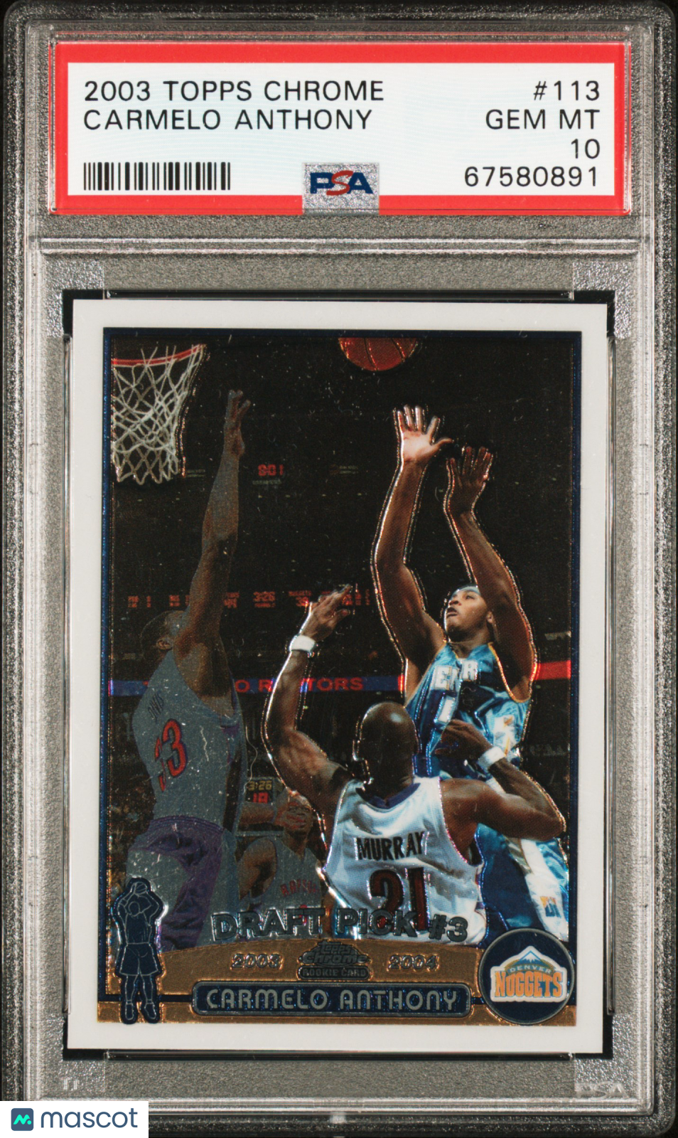 CARMELO ANTHONY 2003-04 Topps Chrome Rookie #113 PSA 10 Denver Nuggets