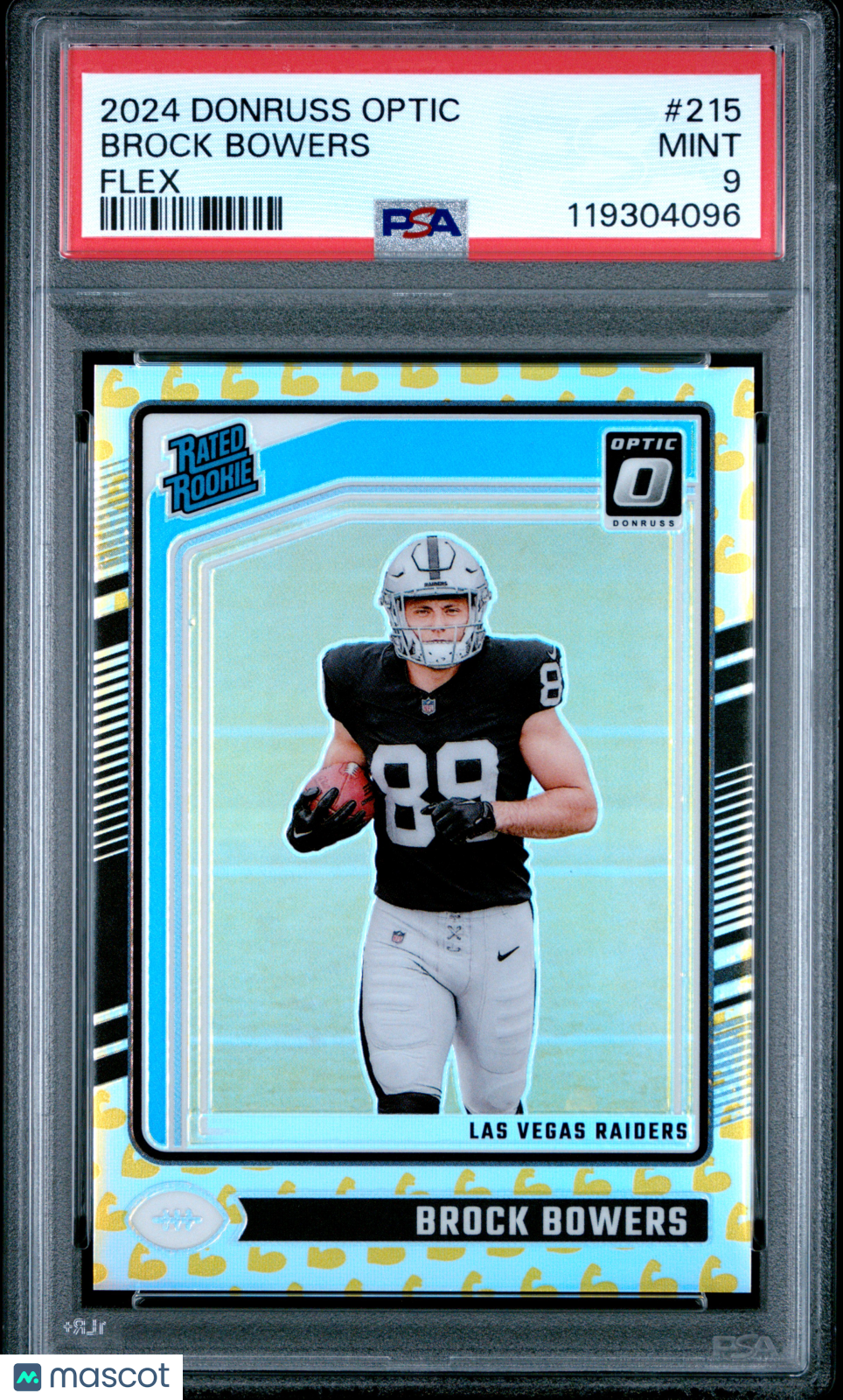 BROCK BOWERS 2024 Panini Donruss Optic Rated Rookie Flex Prizm /149 #215 PSA 9