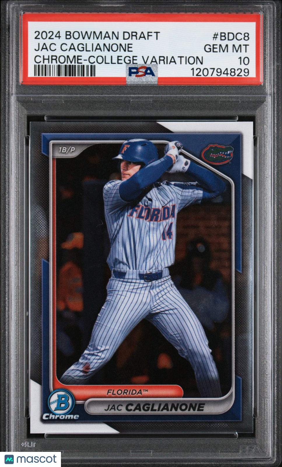JAC CAGLIANONE 2024 Bowman Draft Chrome College Variation #BDC8 PSA 10