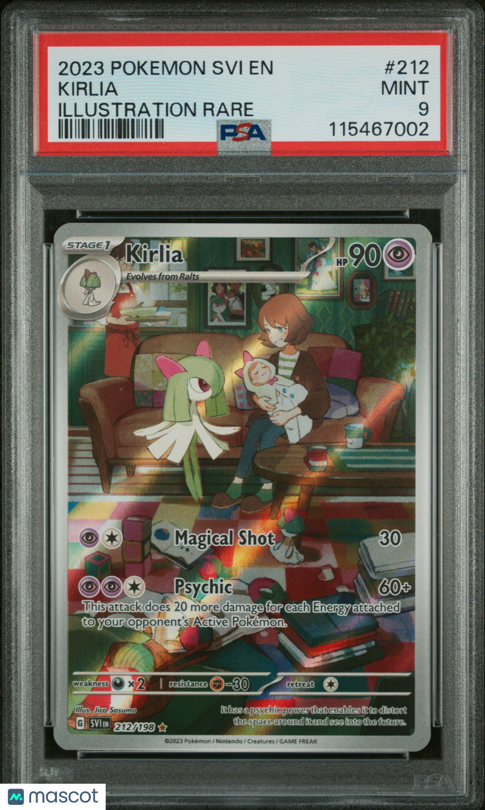 KIRLIA 2023 Pokemon Scarlet & Violet #212 Illustration Rare PSA 9 MINT