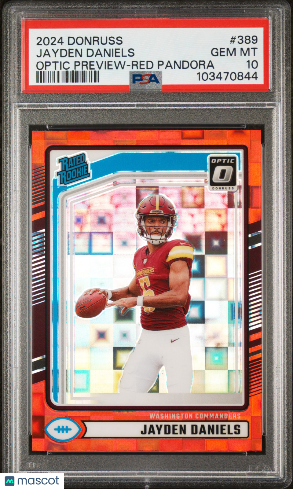 JAYDEN DANIELS 2024 Panini Donruss Optic Rated Rookie Red Pandora #389 PSA 10