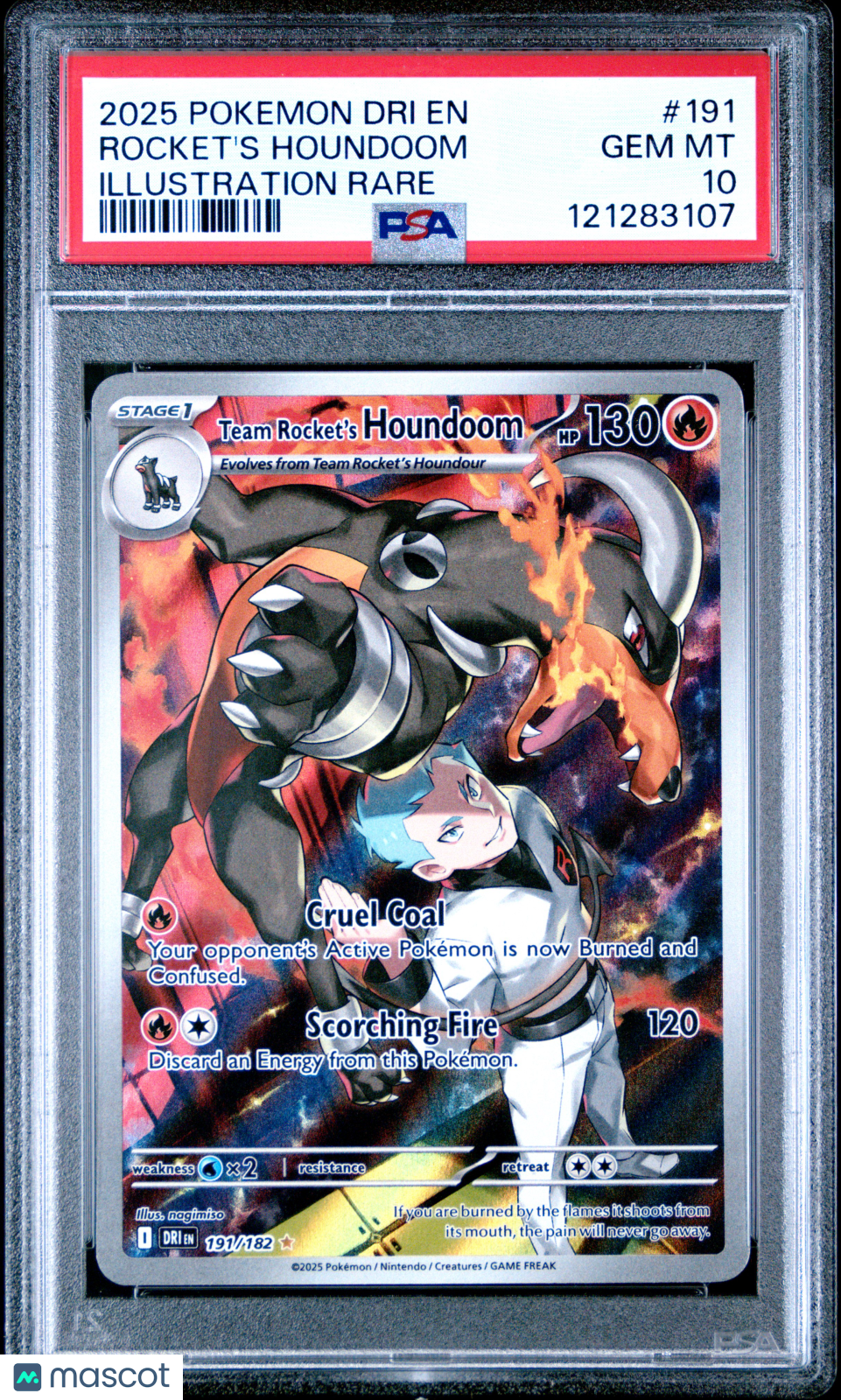 ROCKET'S HOUNDOOM 2025 Pokemon SV Destined Rivals #191 Illustration Rare PSA 10