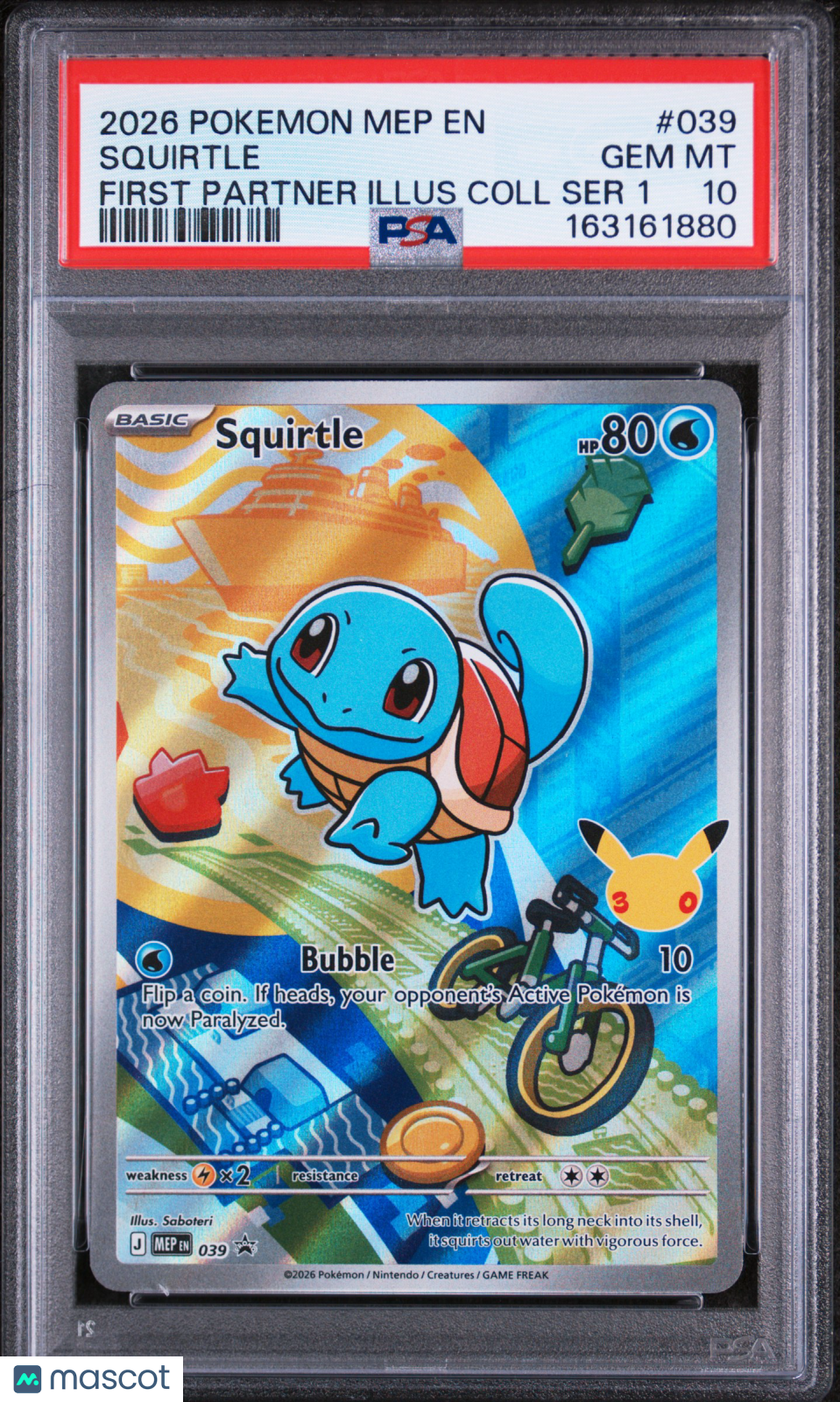 SQUIRTLE 2026 Pokemon Mega Evolution Black Star Promo First Partner #039 PSA 10