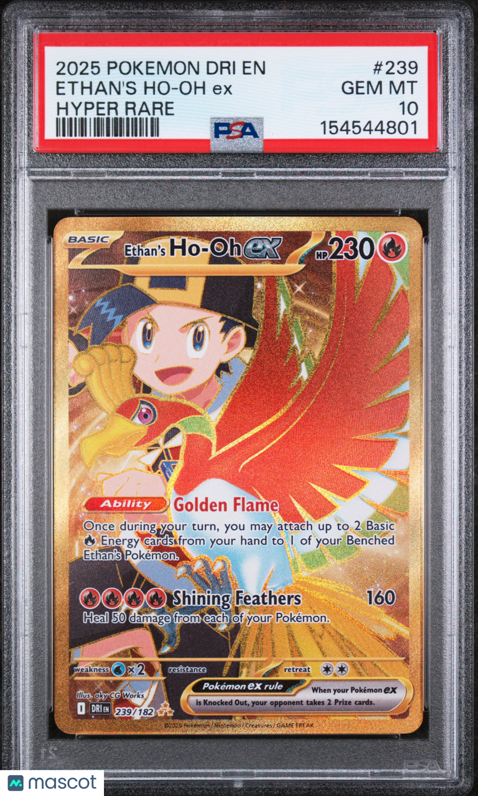 ETHAN'S HO-OH EX 2025 Pokemon S&V Destined Rivals #239 Hyper Rare PSA 10