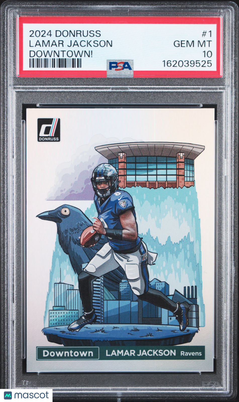 LAMAR JACKSON 2024 Panini Donruss Downtown Case Hit SSP #1 PSA 10 Ravens