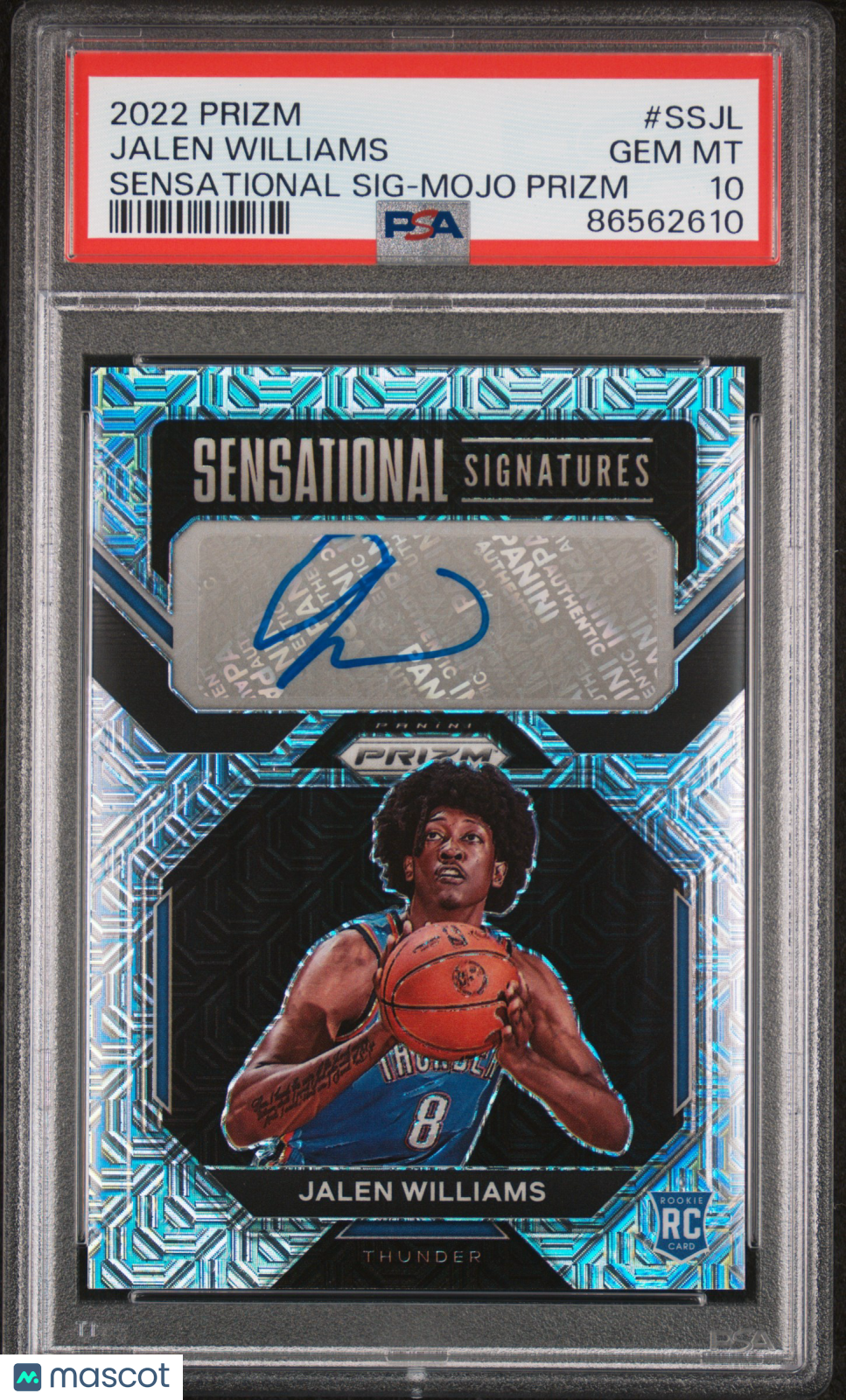 JALEN WILLIAMS 2022-23 Panini Prizm Sensational Rookie Auto Mojo /25 PSA 10