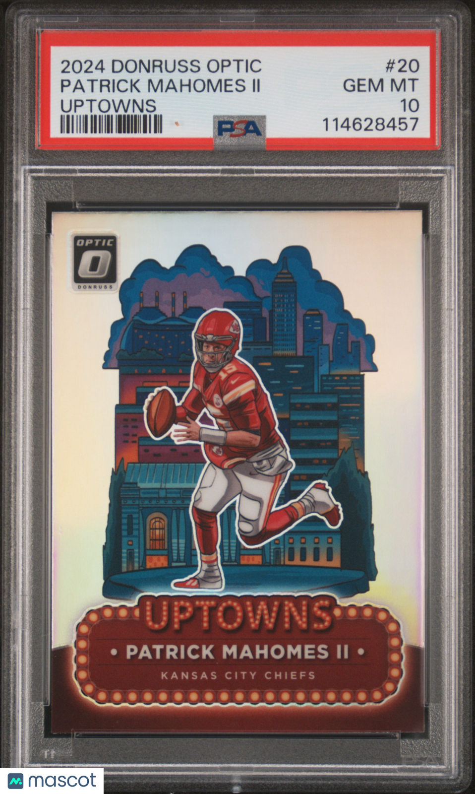 PATRICK MAHOMES II 2024 Panini Donruss Optic Uptowns Case Hit SSP #20 PSA 10