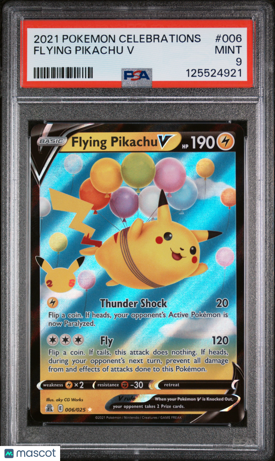 FLYING PIKACHU V 2021 Pokemon Celebrations Holo Rare #006 PSA 9