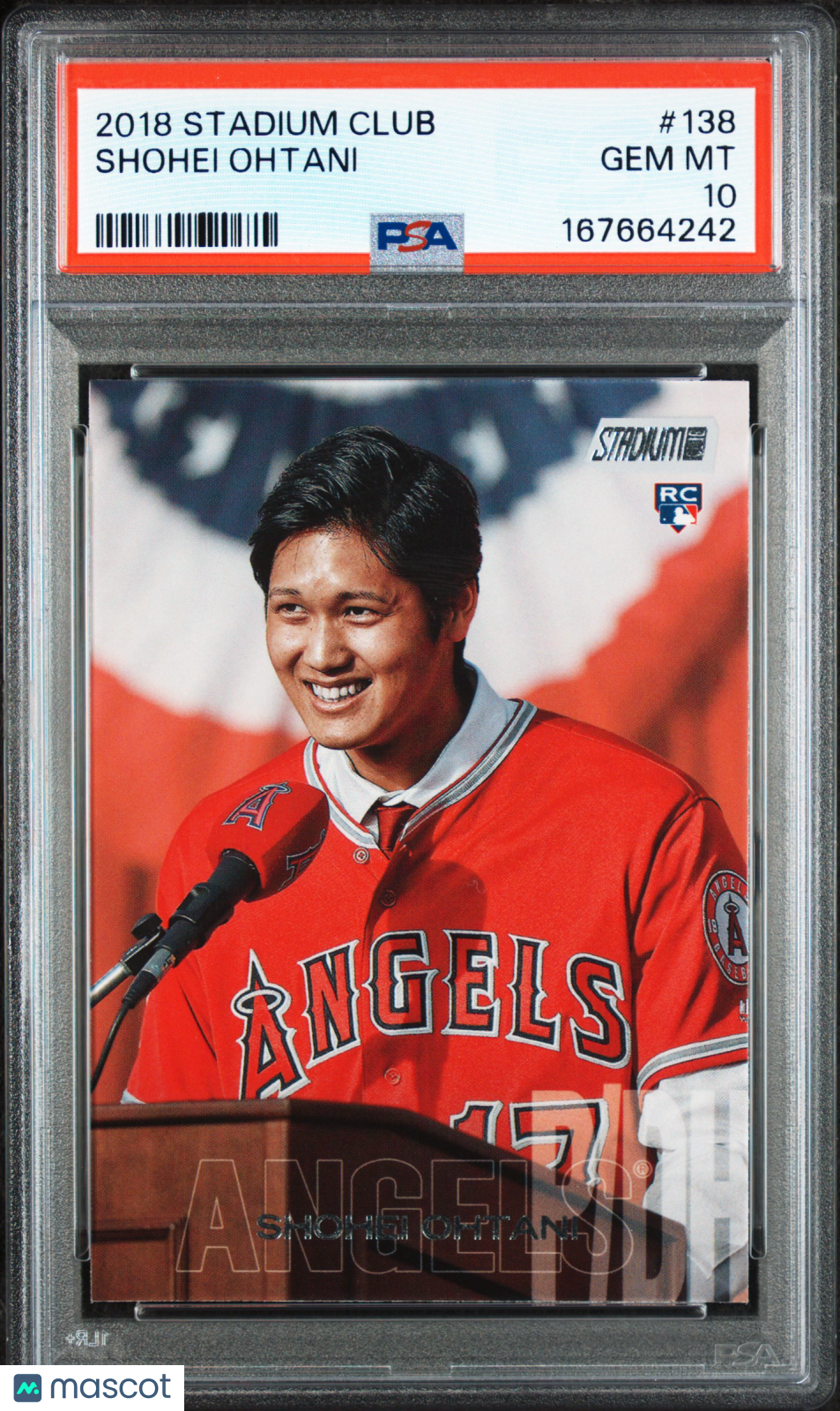 SHOHEI OHTANI 2018 Topps Stadium Club Rookie At Podium #138 PSA 10 Angels