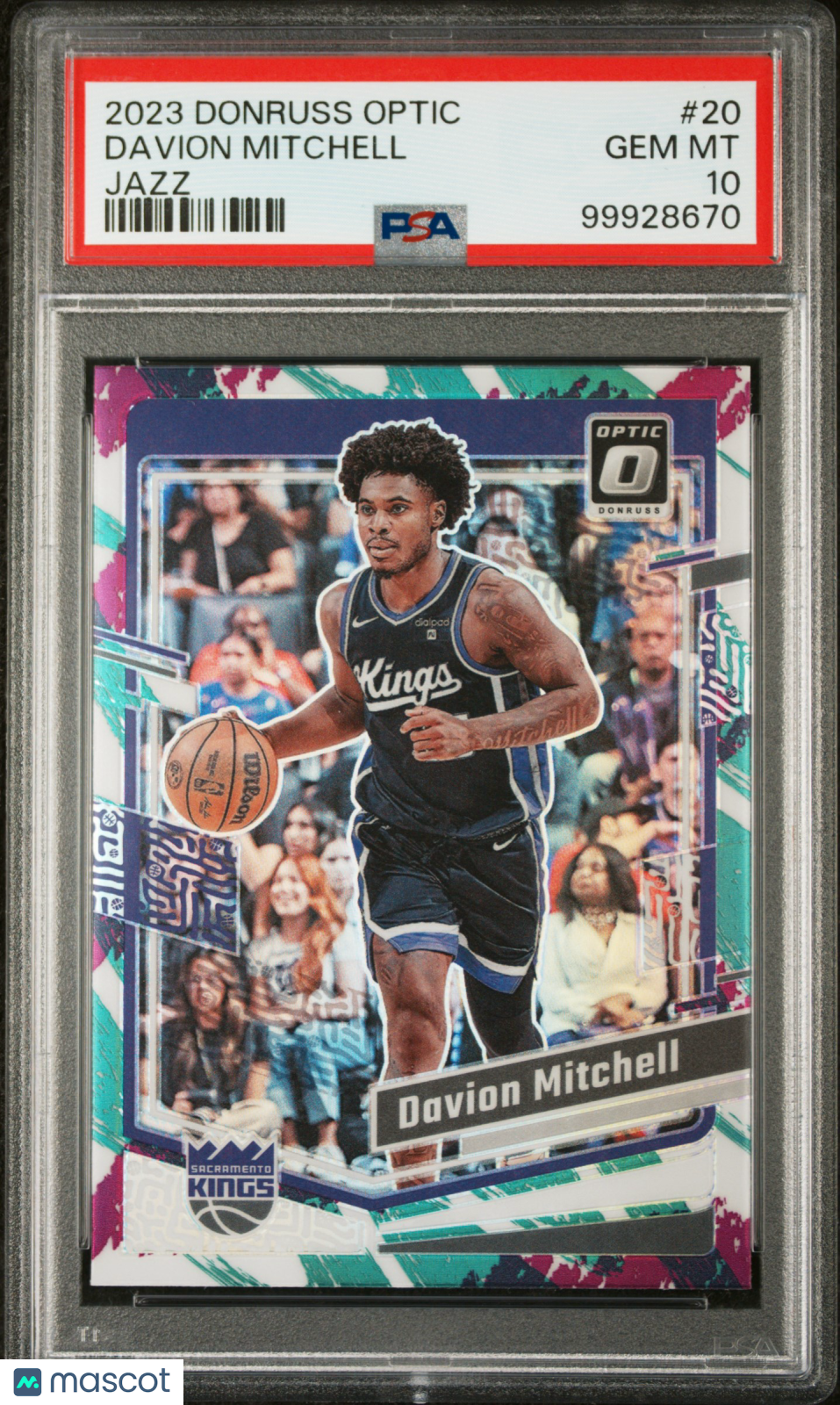 DAVION MITCHELL 2023-24 Panini Donruss Optic Jazz SSP #20 PSA 10 Kings