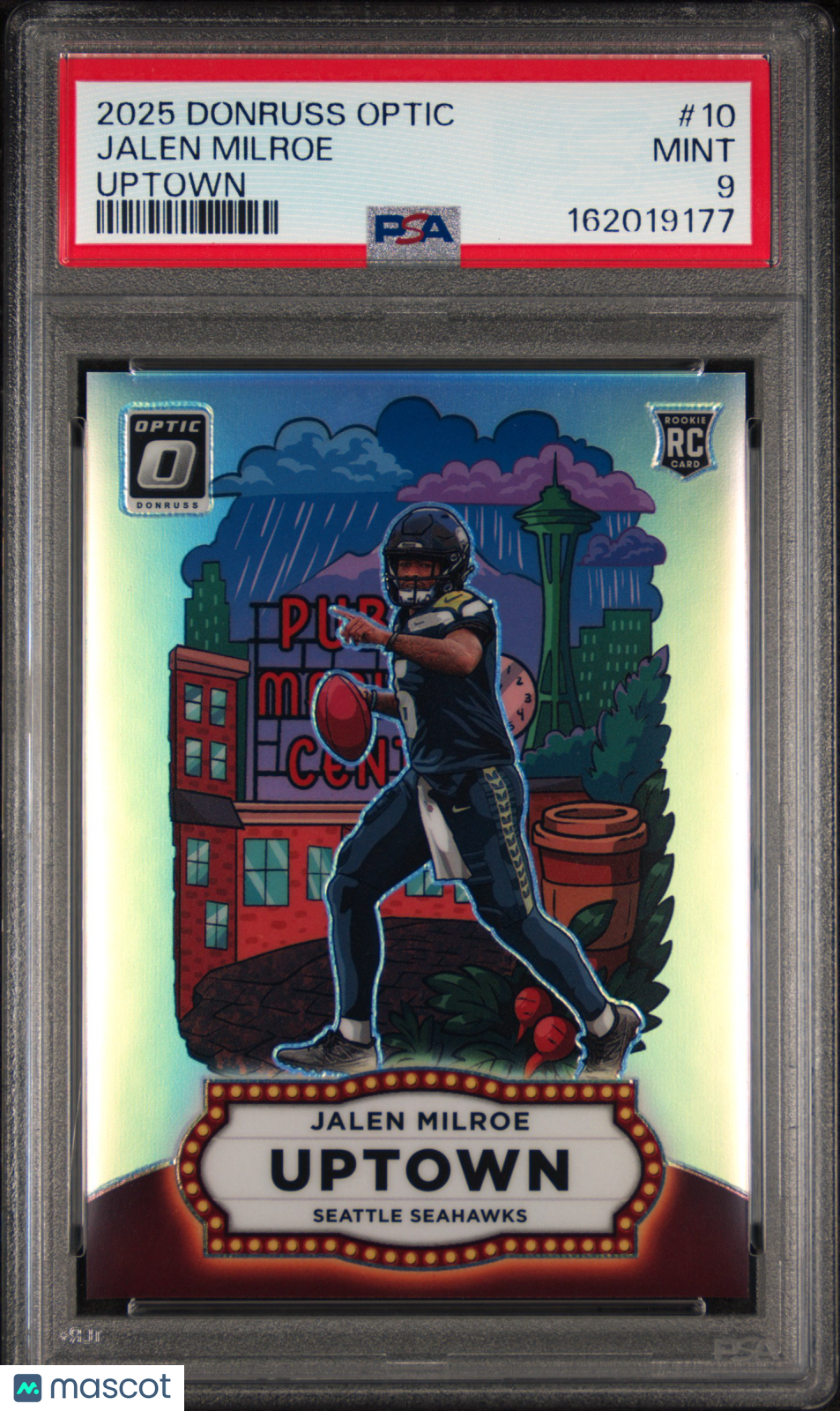 JALEN MILROE 2025 Panini Donruss Optic Uptown Rookie Case Hit SSP #10 PSA 9