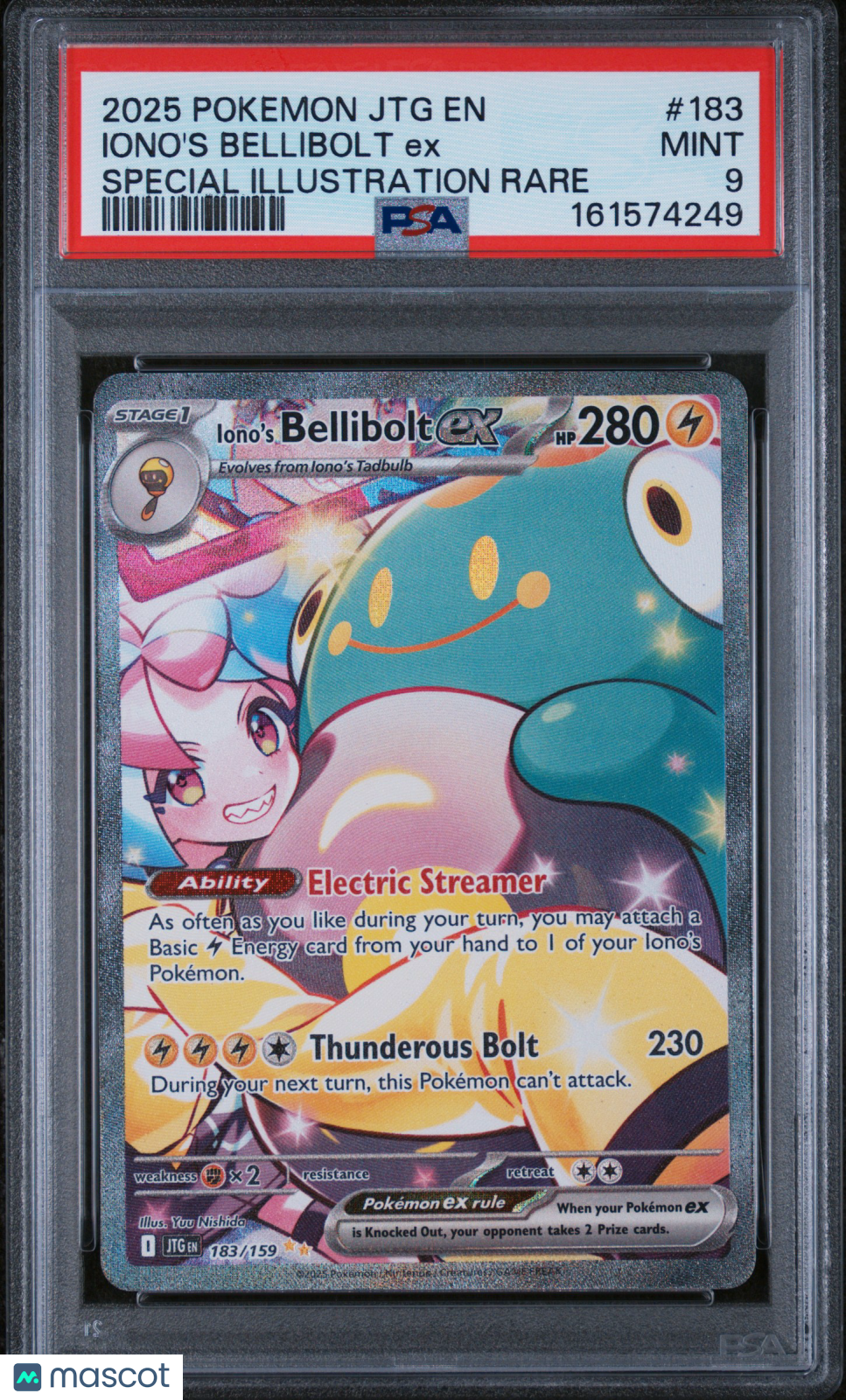 IONO’S BELLIBOLT EX Pokemon Journey Together Special Illustration Rare 183 PSA 9